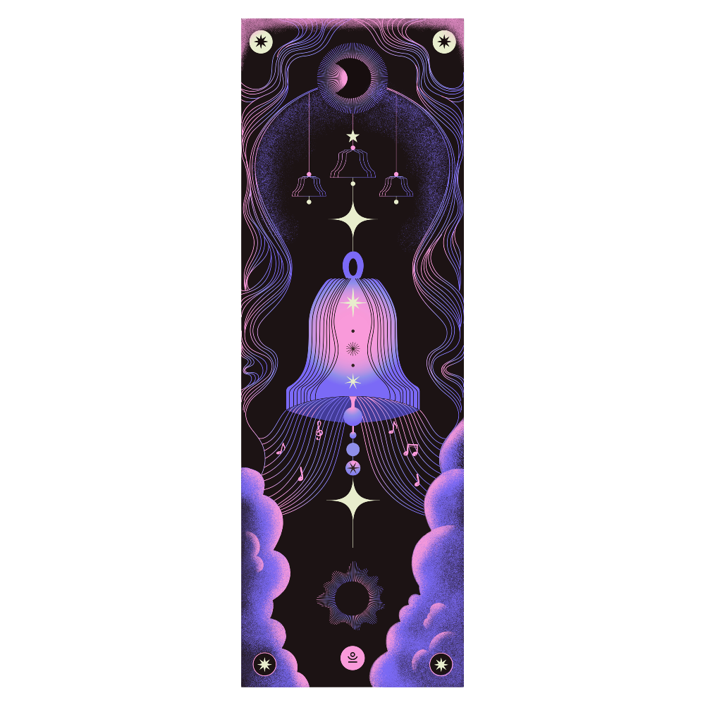 kauczukowa mata do jogi fioletowa Bells